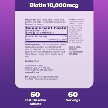 Natrol Beauty Biotin 10,000 mcg for Hair Skin Nails