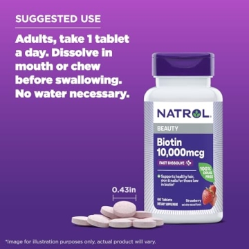 Natrol Beauty Biotin 10,000 mcg for Hair Skin Nails