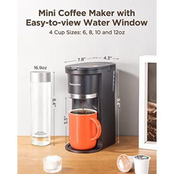 Famiworths Mini Coffee Maker Single Serve Instant Brew Compact