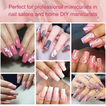 AORAEM Square Nail Tips 120 PCS Artificial Full Cover Soft Clear Gel Tips 12 Sizes Sharp False Nails with Box for Home DIY Nail Salon