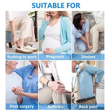 35.5 Inch Long Handled Shoe Horn, Dressing Stick, Sock Remover Aid Helper - Versatile, Adjustable Dressing Aid for Shoes, Socks, Shirts, Pants - Long Shoe Horn, Shoe Horn Long Handle for Seniors