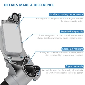 ECCPP Engine Oil Cooler for 2009-2011 Chevy Models