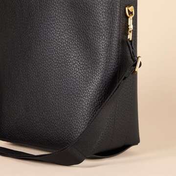 Amazon Essentials Women's Soft Bucket Bag, Black, One Size