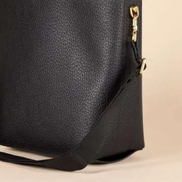 Amazon Essentials Women's Soft Bucket Bag, Black, One Size