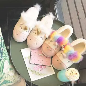 Cute Pink Unicorn Slippers for Indoor and Outdoor Comfort