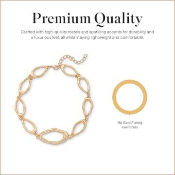 Rocksbox Joni Statement Chain Necklace in Gold - Chunky Chain Necklace for Women - 14k Gold Plating - Premium Quality Jewelry - 17" with Extender