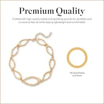 Rocksbox Joni Statement Chain Necklace in Gold - Chunky Chain Necklace for Women - 14k Gold Plating - Premium Quality Jewelry - 17" with Extender