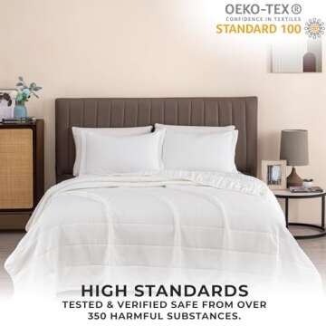 Great Bay Home Textured Spandex Full/Queen Quilt Set Includes Shams. White Heavyweight Bedspread, All-Season Coverlet Bedding Set. Luxurious Warm Bedding Set