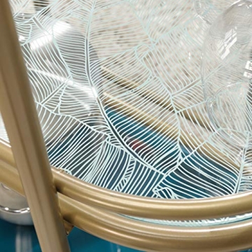 Stylish Sauder Coral Cape Bar Cart with Glass Shelves