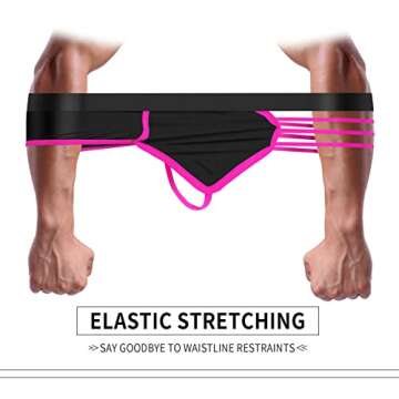 JEERLEEP Men's Pink Sexy Thongs G-Strings Underwear