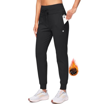 G Gradual Women's Thermal Joggers: Fleece-Lined, Water-Resistant, High-Waisted