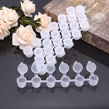 5x6 Empty Paint Pot Cups, Plastic Storage Containers Paint Supplies Drawing Art Education