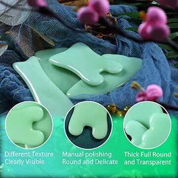 Premium 4 Pack Jade Gua Sha Tool Set – Facial & Body Massage