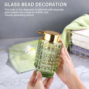 LEICURACE Glass Foaming Hand Soap Dispenser Foaming Soap Dispenser for Bathroom Decor Soap Dispenser...