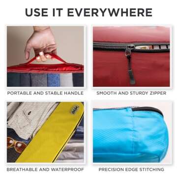 Large Packing Cubes for Travel - 5pc Set Lightweight Luggage Organizer Bags