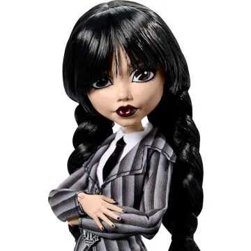 Monster High Wednesday Doll and Accessories, Wednesday Addams Collectible in Nevermore Academy Uniform with Thing and Backpack, Doll Stand