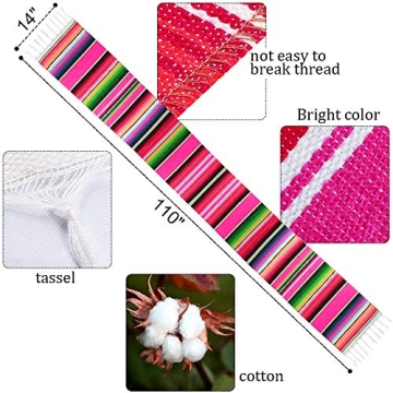 Habbi Mexican Table Runner 4 Pack for Fiesta Events