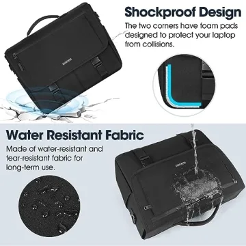 RAINSMORE Messenger Bag - Durable 15.6 Inch Laptop Carrying Solution