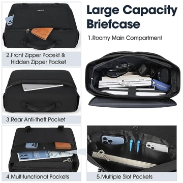 RAINSMORE Messenger Bag - Durable 15.6 Inch Laptop Carrying Solution