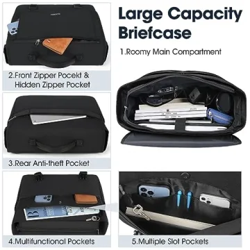 RAINSMORE Messenger Bag - Durable 15.6 Inch Laptop Carrying Solution