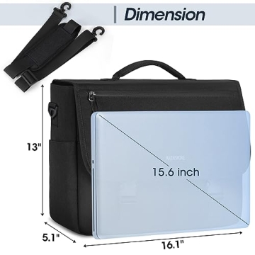 RAINSMORE Messenger Bag - Durable 15.6 Inch Laptop Carrying Solution