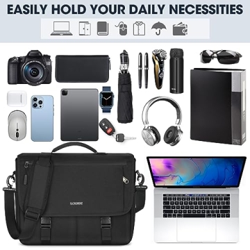 RAINSMORE Messenger Bag - Durable 15.6 Inch Laptop Carrying Solution