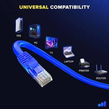 Maximm Cat 6 Ethernet Cable - 200 ft High-Speed LAN, Internet, Patch, and Network Cable - UTP, 10Gbps, 550MHz Ethernet Cord - Blue