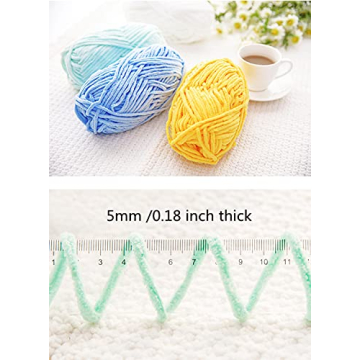 Soft Bulky Chenille Yarn for Crocheting and Knitting