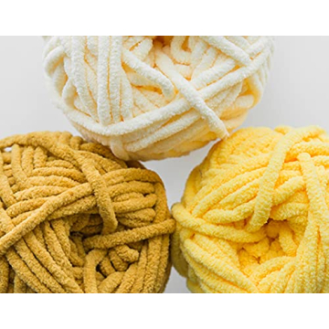 Soft Bulky Chenille Yarn for Crocheting and Knitting