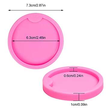 Jmkcoz 6 Pcs Silicone Car Coasters Mold Keychain Pendant Mold DIY Round Cup Coaster Molds Epoxy Resi...