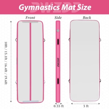 Dwzdd Gymnastics Air Mat Inflatable Tumbling Track