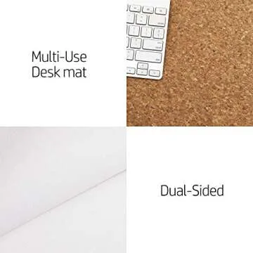 Aothia Office Desk Pad, Natural Cork & PU Leather Dual Side Large Mouse Pad, Laptop Desk Table Protector Writing Mat Easy Clean Waterproof for Office Work/Home/Decor (23.6"x13.7", Off-White)