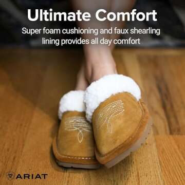 ARIAT Jackie Square Toe Suede Slippers for Women