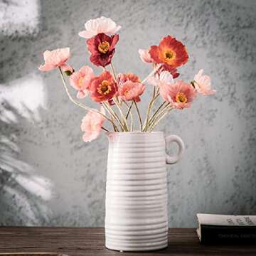 Vellarr White Glazed Ceramic Vintage Milk Jug Vase