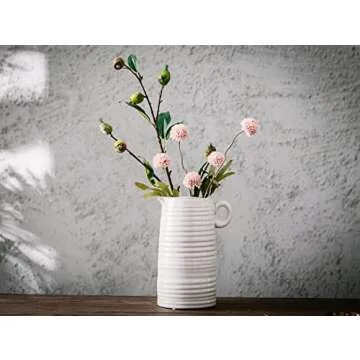 Vellarr White Glazed Ceramic Vintage Milk Jug Vase