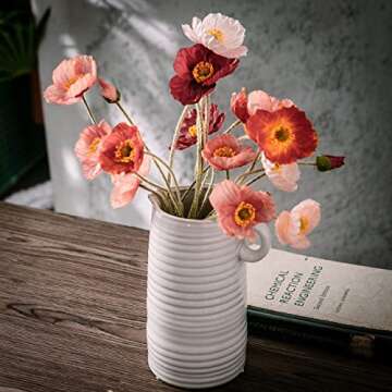 Vellarr White Glazed Ceramic Vintage Milk Jug Vase