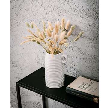 Vellarr White Glazed Ceramic Vintage Milk Jug Vase