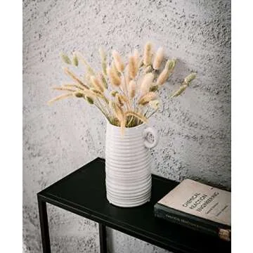 Vellarr White Glazed Ceramic Vintage Milk Jug Vase