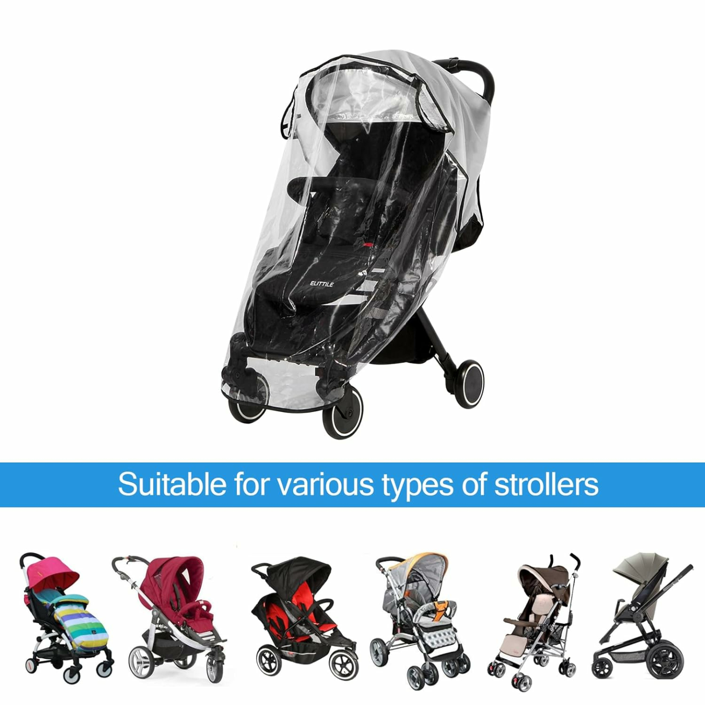 Universal Baby Stroller Rain Cover - Waterproof Protection