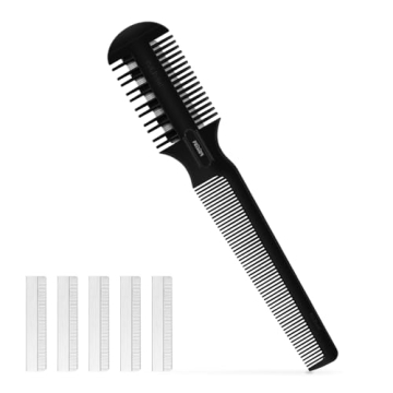 Hair Cutting Comb - Double Edge Razor for Thin and Thick Hair Trimming and Styling with 5 PCS Spare ...
