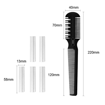 Double Edge Razor Hair Cutting Comb with Spare Blades