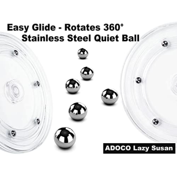 Adoco Clear Lazy Susan Kitchen Pantry Organizer No Assembly