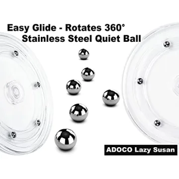 Adoco Clear Lazy Susan Kitchen Pantry Organizer No Assembly