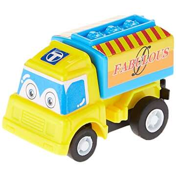 Funcorn Toys Pull Back Car, 12 Pack Assorted Mini Plastic Vehicle Set, Pull Back Truck and Car Toys for Boys Kids Toddler Party Favors,Die Cast Car Toy Play Set