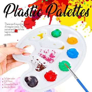 FANDAMEI 20 PCS Oval Paint Palettes for Kids and Artists