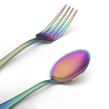 Rainbow Silverware Set by SHARECOOK - 20-Piece Elegant Cutlery