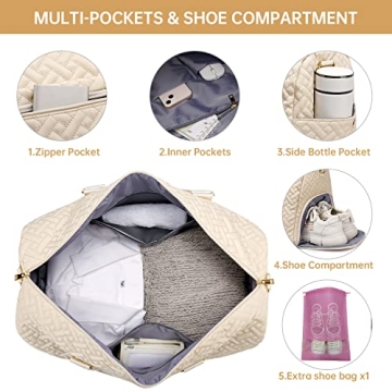 Stylish Duffle Bag for Travel with Shoe Compartment