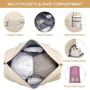 Stylish Duffle Bag for Travel with Shoe Compartment