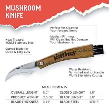 Gather Americana Mushroom Foraging Knife - Premium Quality Tool