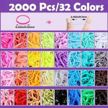 32 Colors Small Hair Rubber Bands with 16 Tools